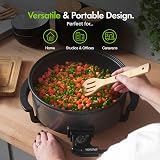 VonShef Electric Frying Pan 5L 1500W 30cm Non-Stick Skillet with Glass Lid view 7