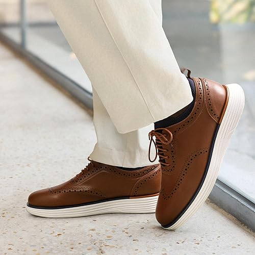 Bruno Marc Men's MaxFlex Dress Sneakers Oxfords Casual Wingtip Brogue Shoes,Size  9.5,Brown,SBOX2326M in Dubai - UAE