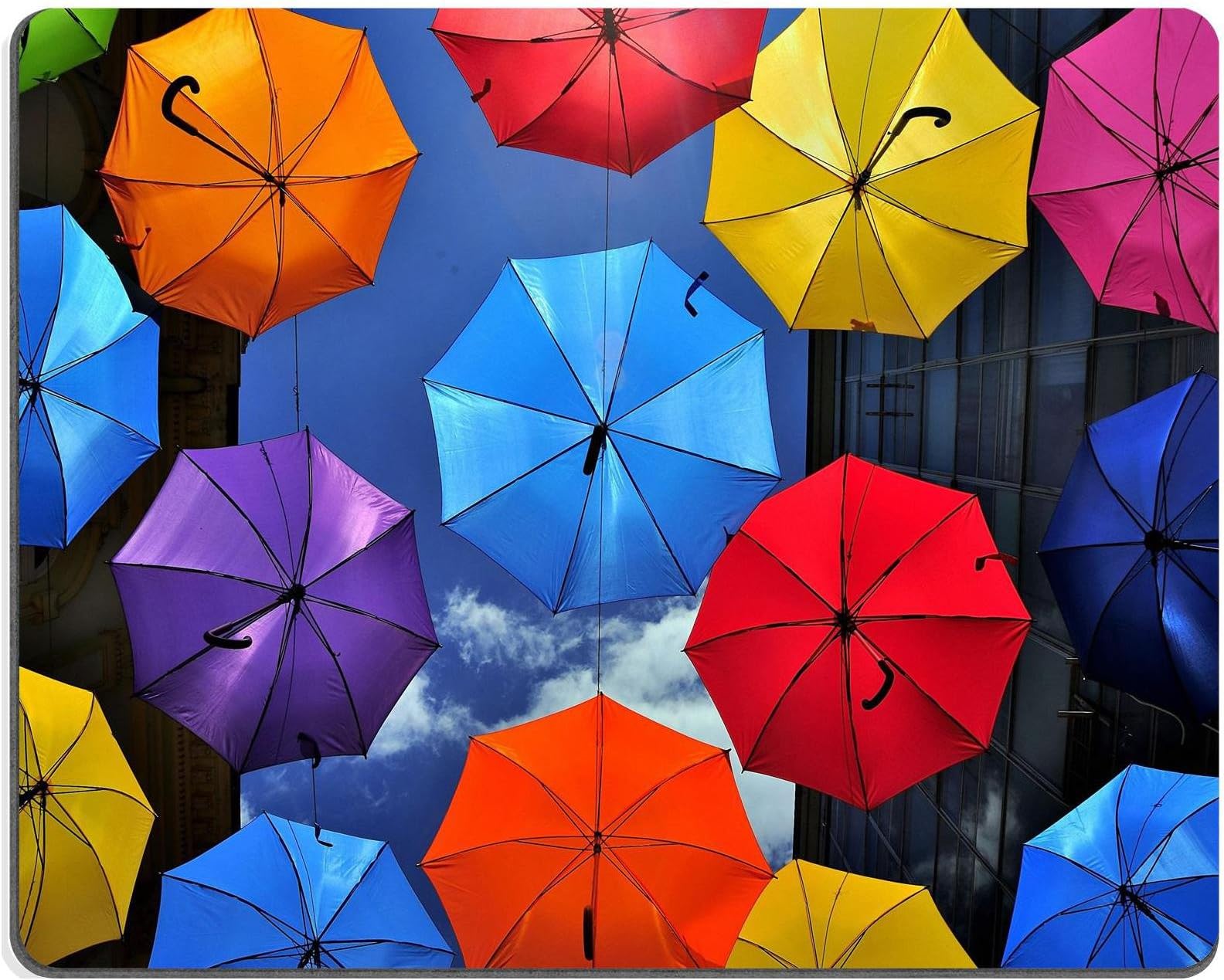 MSD Natural Rubber Gaming Mousepad IMAGE ID 28800017 Sky decorated with colored umbrellas