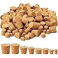 Anjmd 120 Pieces 8 Sizes Assorted Cork Stoppers Small Wood Wine Bottle Stoppers Tapered Cork Stoppers Replacement Corks for Crafts Wine Beer Bottles