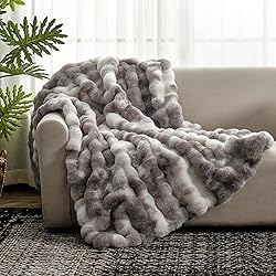 Cozy Bliss Faux Fur Throw Blanket for Couch, Fuzzy