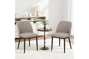 COLAMY Upholstered Dining Chairs Set of 2, Modern Kitchen Chairs with Back, Fabric Side Chair with Wood Legs for Dining Room 