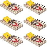 Victor M205-6 Easy Set Plastic Pedal Sustainably Sourced FSC Wood Humane Snap Rat Trap - 6 Wooden Traps