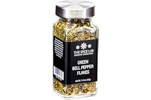 The Spice Lab Green Bell Pepper - Sweet Dehydrated Green Bell Pepper Flakes - French Jar - Kosher Vegan Seasonings - Great for Pizza Seasoning or Taco Seasoning – 5074