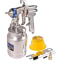 Dynastus 33 oz Siphon Feed Spray Gun - 2.5mm Nozzle for Spraying Oil-Based or Latex Paints, with Filtering and Cleaning Kits