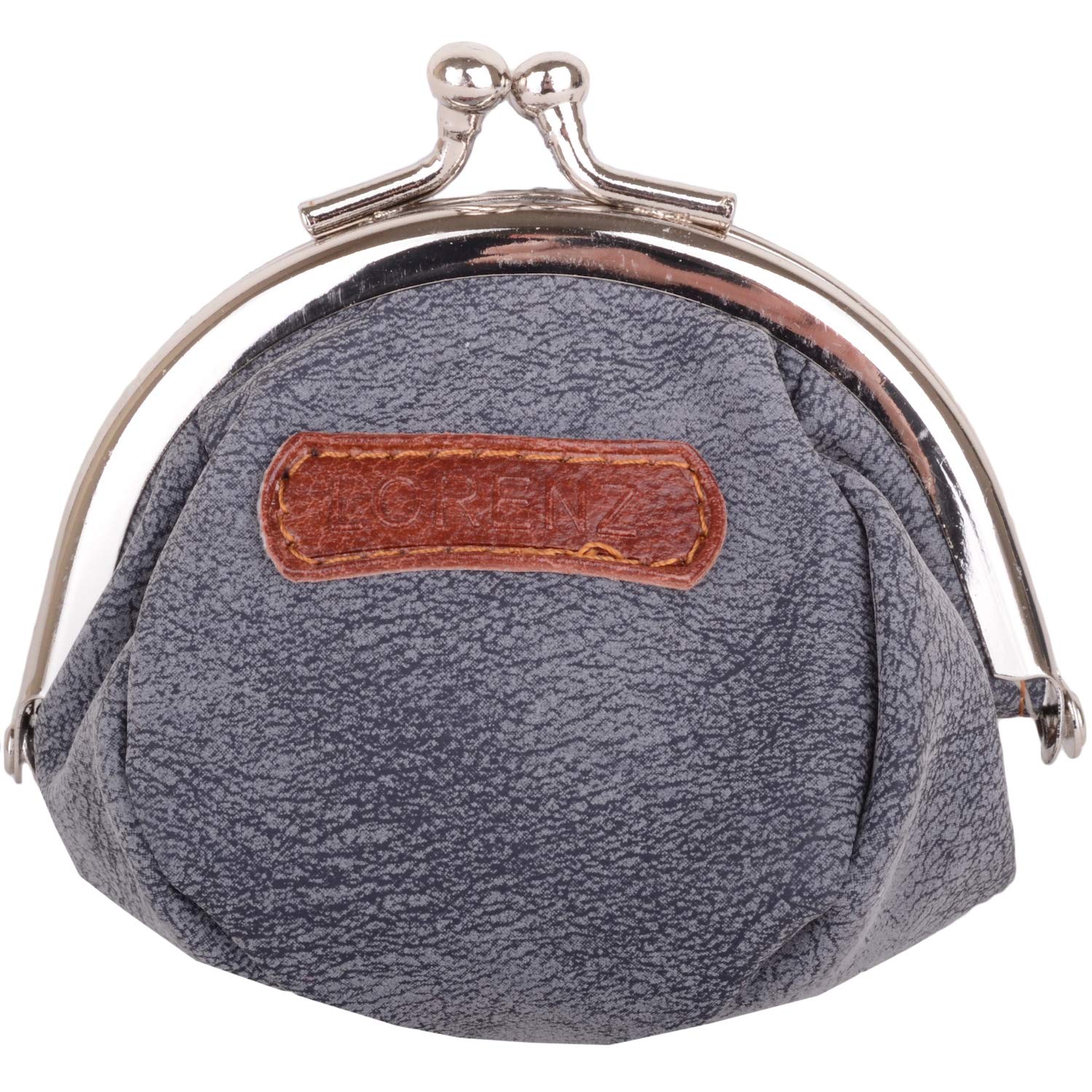 Womens Distressed Look Faux Leather Coin/Money Holder/Pouch - Lilac Grey
