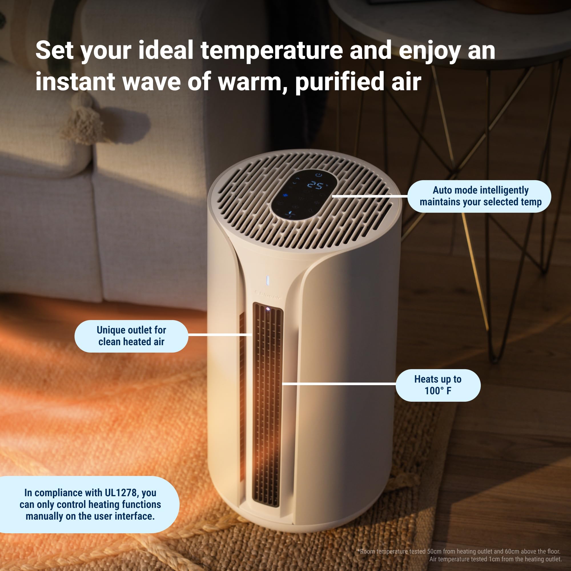 Blueair Heat + Cool Smart Air Purifier – Heats, Cools & Purifies with HEPASilent™” Technology, Air Purifier for Large Room, Covers 840 sqft in 60 Minutes