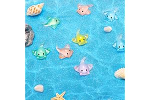 BBIAMSLEEP 30 Pcs Miniature Sting Ray Figurines - Realistic Resin Manta Ray Mini Figure for Fairy Garden, Micro Landscape Decor, Cake Topper