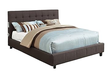 Amazon.com: Furniture of America Reyes Fabric Platform Bed with 
