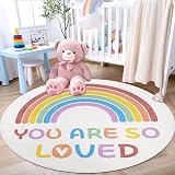 Enyhom 120cm Rainbow Kids Rug Non-slip Fluffy Play Carpet for Girls view 7
