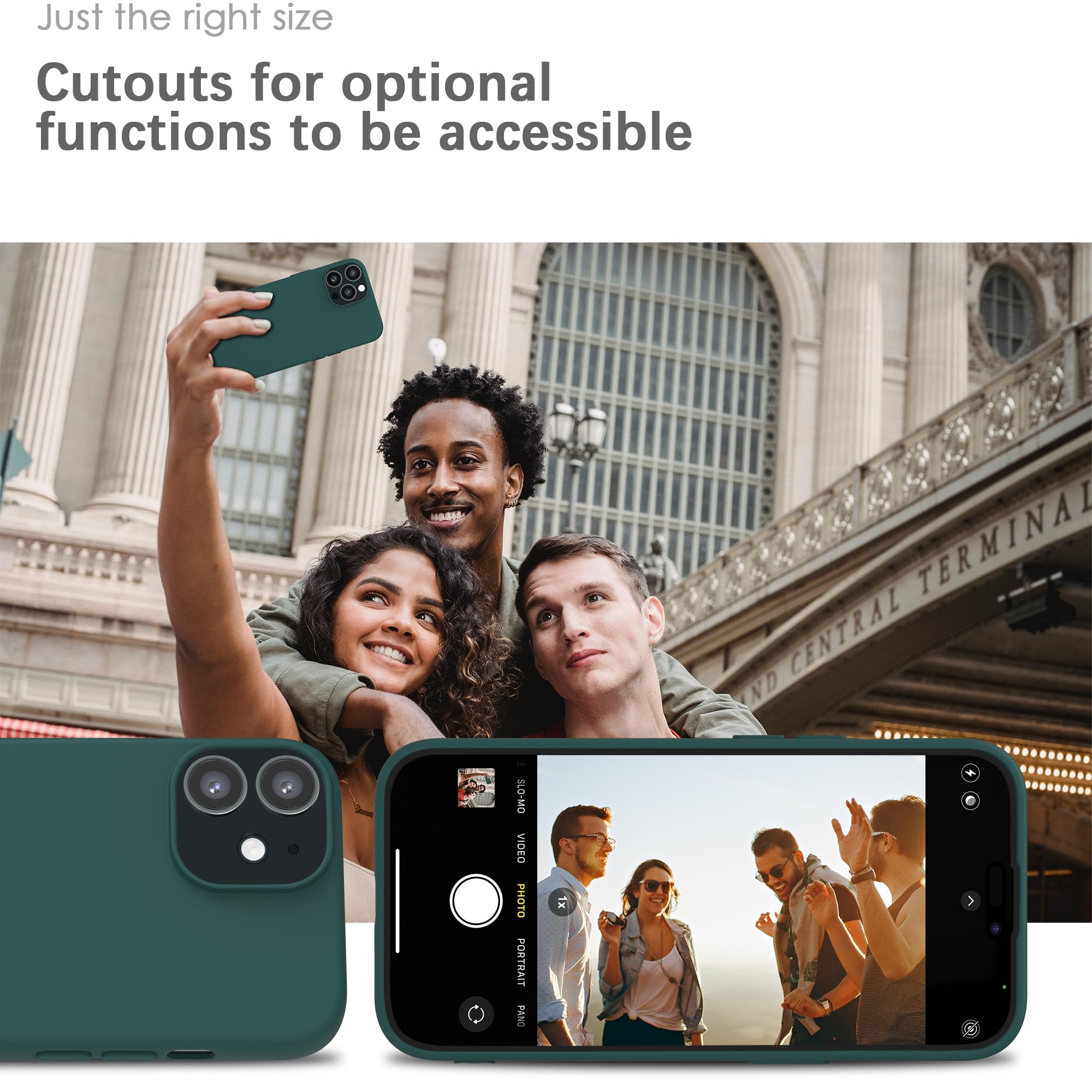 YATWIN Silicone Case for iPhone 11, Soft-Touch, Shockproof, DustProof, Antiskid Full Body Armour Phone Cover for Apple iPhone 11 - Dark Green