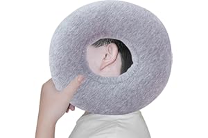 JDVBDNK Piercing Pillow for Side Sleepers, Soft and Comfortable Donut Pillow, CNH Pillow Ear Pillows with Holes for Ear Pain, Piercing, Pain Relief Sleeping, Pressure Sore, Ear Pressure Relief Pillow (Grey)