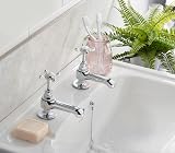 Bristan Bristan 1901 Basin Pillar Taps with Crosshead Chrome N 1/2 C CD view 2