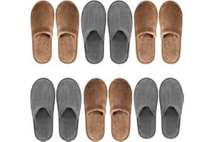 CarryEpic Disposable Slippers (6 Pairs) for Guest, Spa Hotel House Slippers