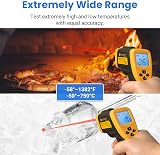 Etekcity Lasergrip 800 Non-Contact Infrared Thermometer -50°C to 750°C Yellow view 5