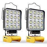 LIVOWALNY 2PCS LED Work Light Compatible with Dewalt 20V Max Battery, 70W 7000LM Battery Light with dewalt 20V Cordless Tools