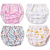 BISENKID Waterproof Diaper Cover for Plastic Pants for Toddlers Good Elastic Plastic Underwear for Toddlers Girls 3t