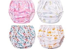 BISENKID Waterproof Diaper Cover for Plastic Pants for Toddlers Good Elastic Plastic Underwear for Toddlers Girls 3t
