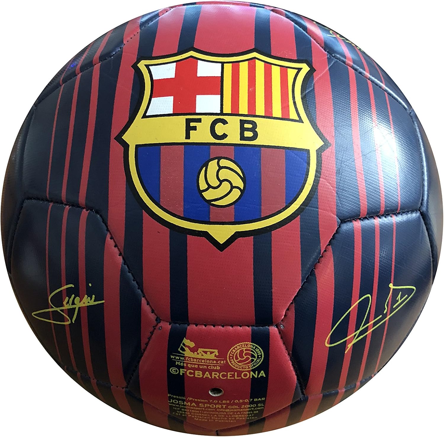 FC Barcelona - Balón f.c. barcelona con escudo y firmas grande ...