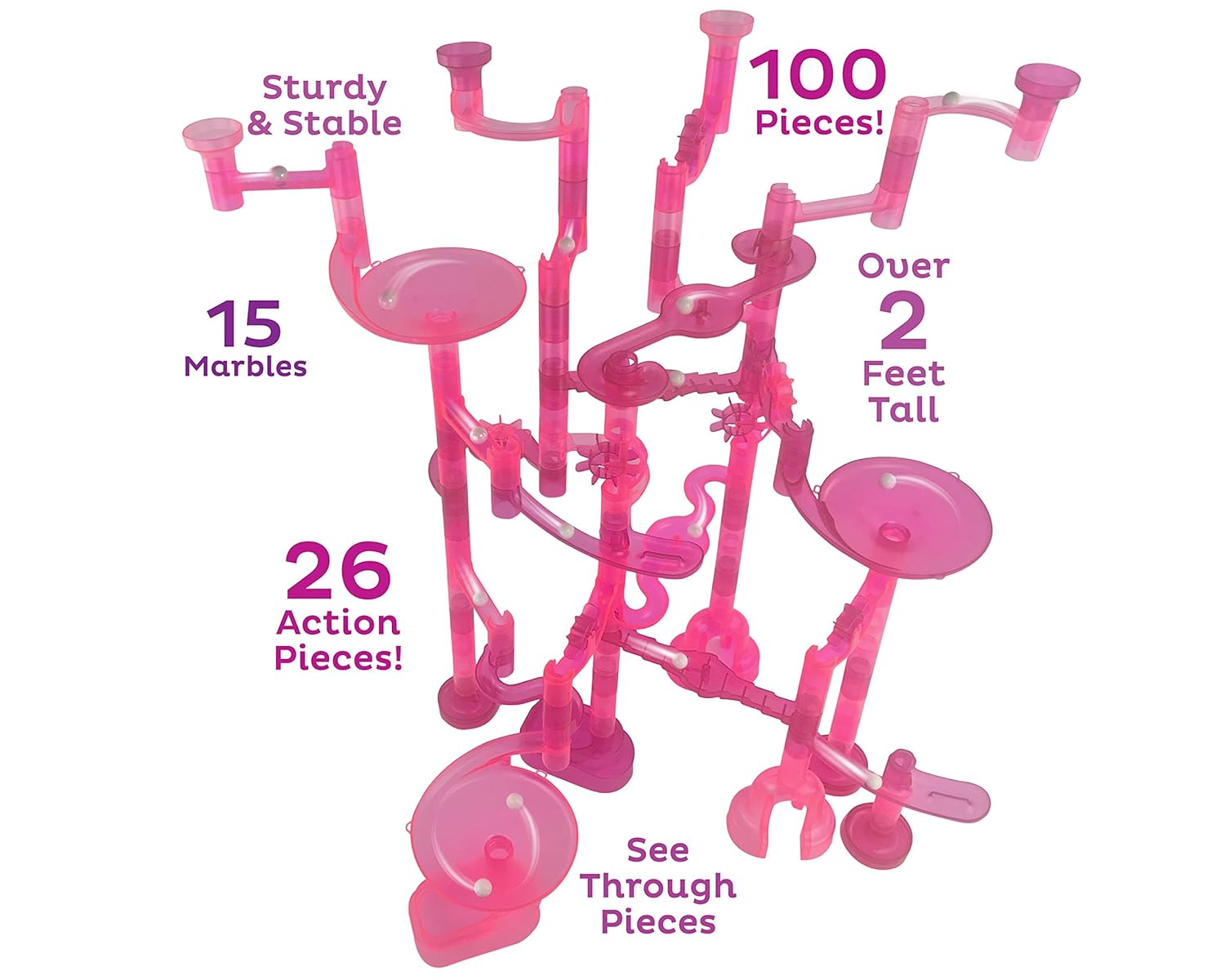 Marble Runs 100 Pieces 85 Translucent Marbulous Pieces 15 Glass