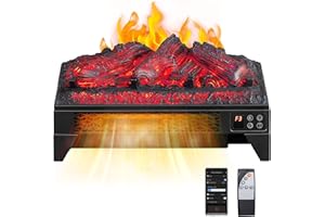 ROVSUN 18'' Electric Fireplace Insert w/Remote & WiFi Control, Faux Fireplace Logs w/Timer, Overheat Protection, Adjustable Flame and Brightness, CSA Listed for Home Living Room Bedroom, 1400W