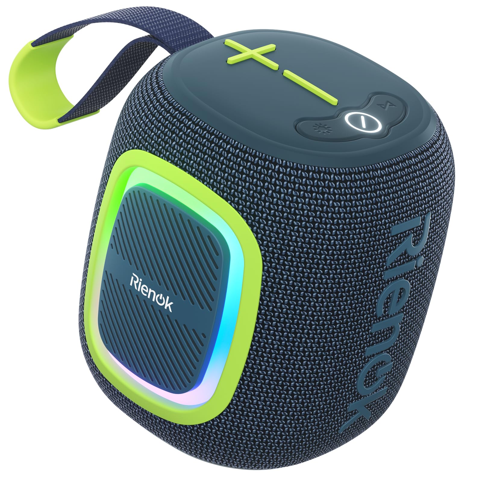 RIENOK Bluetooth Speaker Wireless Portable Waterproof Speaker with Lights FM Radio 15-Hour Playtime Bluetooth 5.3 TF Card USB Playback Mini for Home Garden Party Camping Travel