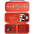 LTGEM Stethoscope Case for 3M Littmann Cardiology III,II,IV,3M Littmann Master Cardiology/MDF MDOne Stainless Steel Stethoscope Nurse Accessories and Medical Equipment (Orange Outer+Orange Inner)
