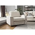 COOSLEEP Swivel Single Accent Sofa in Performance Fabric, 4.75“Extra Wide Armrests, Removable Cloth Cover,Steel and Wood Construction up to 350 LBS for Living Room Bedroom (Beige)