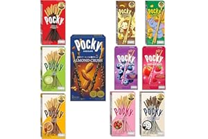 Pocky Variety Pack (Japanese Snack Pocky Chocolate Biscuit Sticks Set of 10 Flavor Variety Pack (Pack of 10) Gift with Planet Allstars™ Packaging)