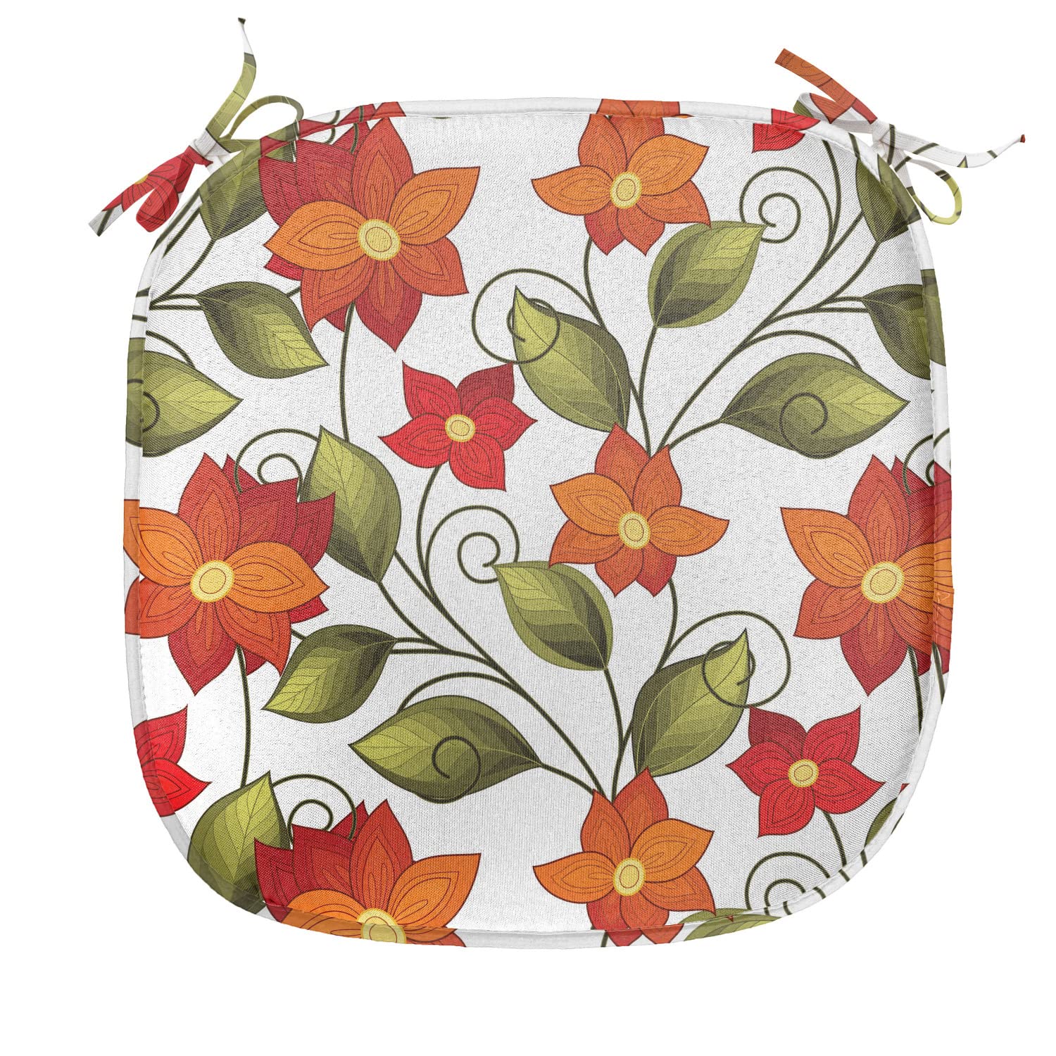 Ambesonne Floral Chair Seating Cushion, Lily Blooms