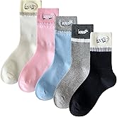 Daphene Women's Cute Crew Socks All Season | Premium Combed Cotton Breathable Cozy Soft | Fun Cartoon Designs | Holiday Gift
