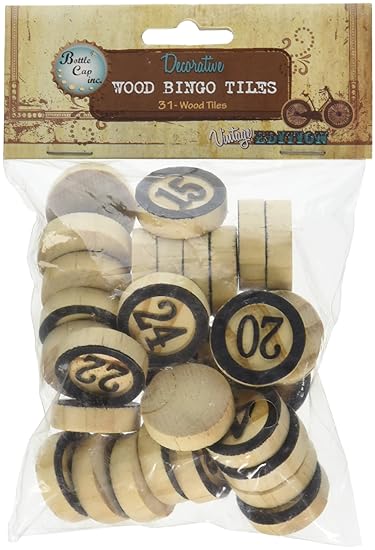 Vintage Collection Bottle Cap Bingo Chips 30/pkg-Black