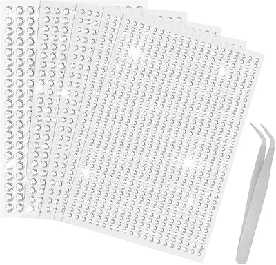 Sularpek 2542Pcs Gem Stickers 5 Sheets Self-Adhesive Acrylic Rhinestones