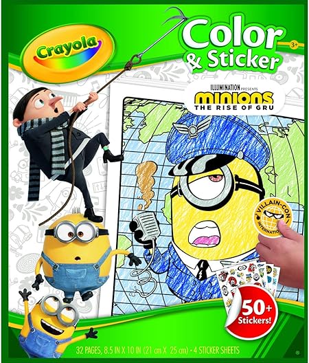 Amazon.com: Crayola Minions 2 Color & Sticker Activity, Minions