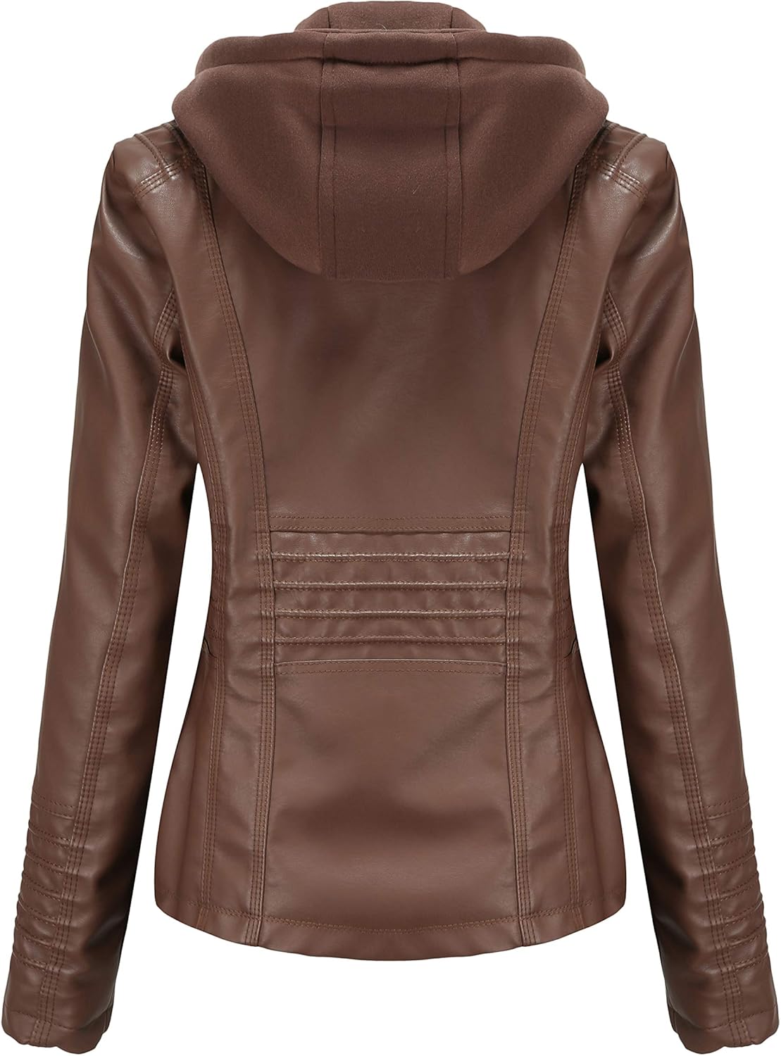 faux leather coat with hood