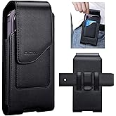 nuoku Phone Holster for Men Belt with Card Holder for iPhone Air 17/16/15/14/13/12/11 Pro Max, Cell Phone Belt Holder for Men Compatible with Samsung Galaxy S25, S24, S23 A54 A53 A52 (Black)