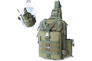 YVLEEN Fishing Tackle Backpack Storage Bag，Water-Resistant Fishing Backpack with Rod Holder，Fishing Gear Bag Gift for Men