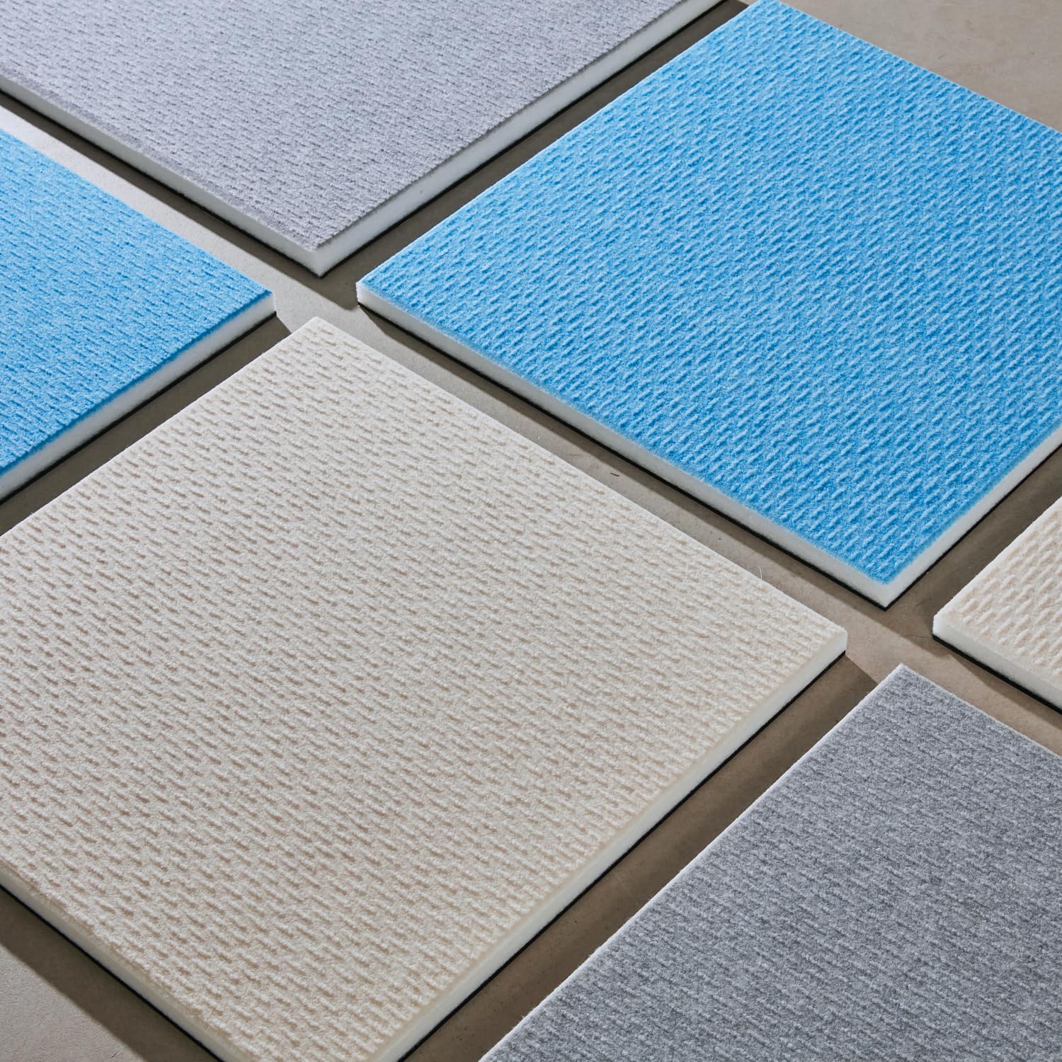 Photo 1 of 6 Pack Acoustic Panels Self-adhesive, 19.7"X 19.7" X 1.2" Soundproof Wall Panels, Wall Decoration Sound Absorbing Palnel, 3 layers and High Density for Home Studio, Flame Retardant (Beige, 6 pk)