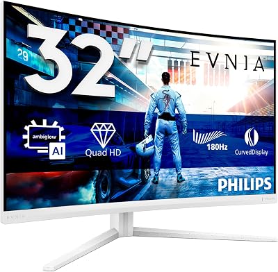 Philips Evnia 32M2C5501 32-Inch QHD Curved Gaming Monitor 180 Hz