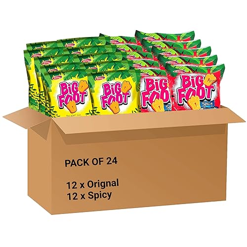 Holiday Big Foot Variety Pack, The Giant Cheese Snack, 25g (Pack of 24) 12 x Cheese and 12 x Spicy