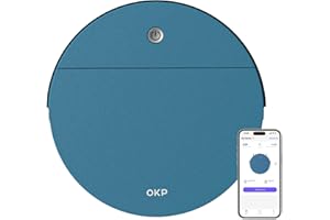 OKP K3P Robot Vacuum Cleaner 3000Pa Suction Power, Wi-Fi/APP/Alexa, 150Mins Runtime, Self-Recharging, Quiet Robotic Vacuum for Pet Hair, Hard Floor, Carpet, Blue