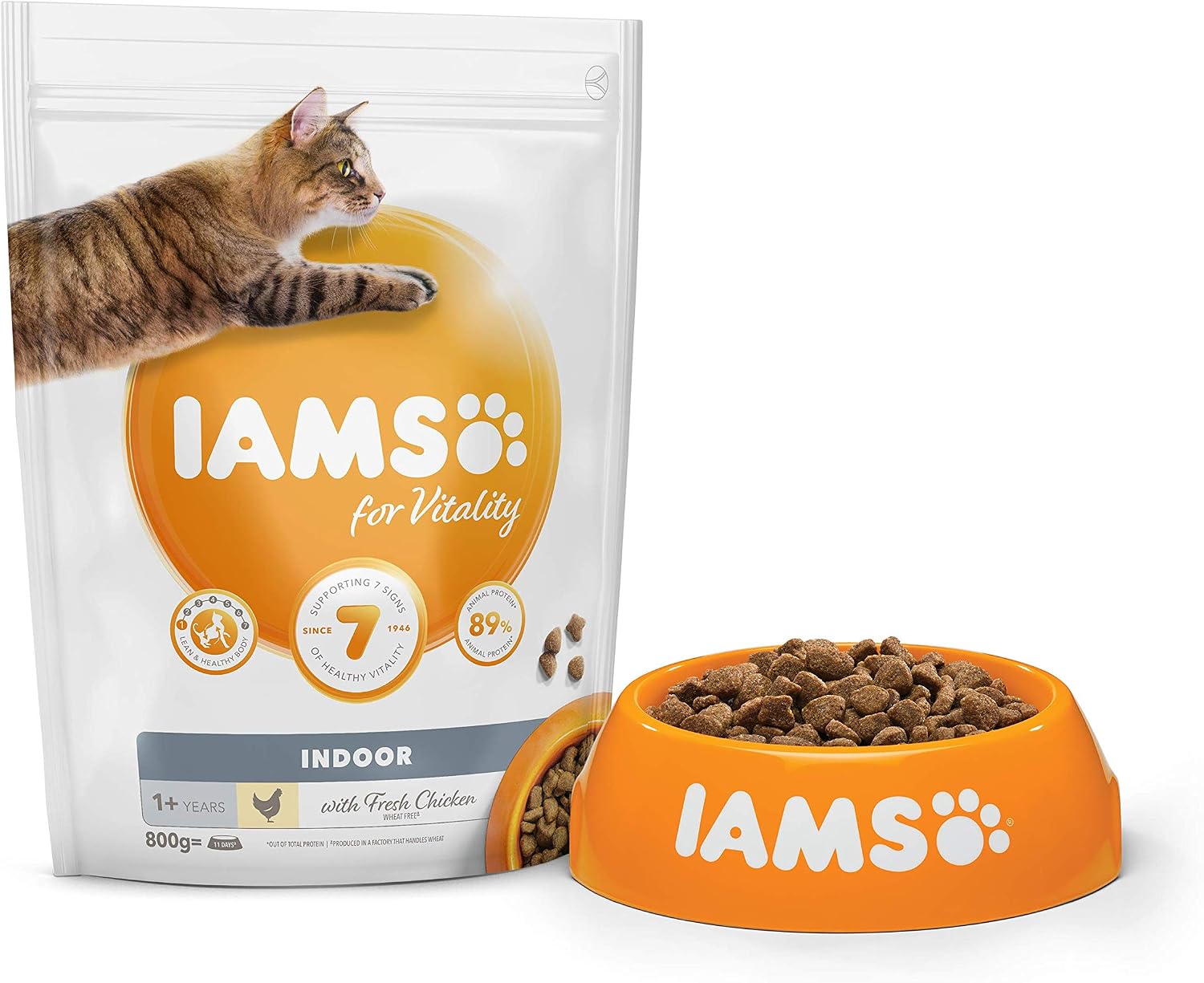 IAMS Indoor Complete Dry Cat Food for Adult and Senior Cats with Chicken 800 g, 800 g (Pack of 1) - Image 3