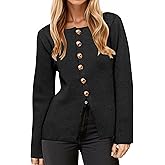 MSBESYOR Button Up Cardigan Sweater for Women Long Sleeve Lightweight Knit Business Blazer Tops