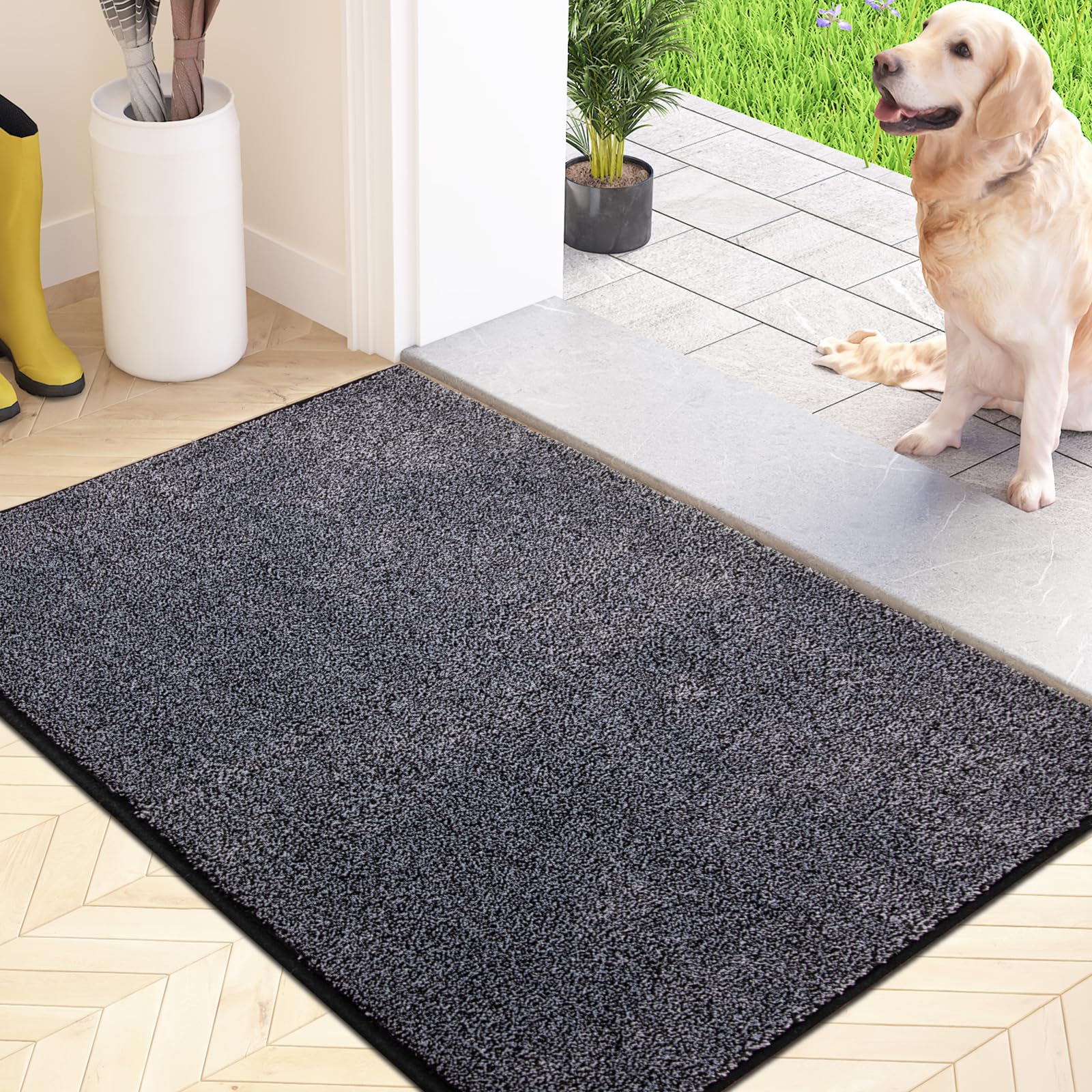 FCSDETAIL Dirty Trap Door mat 60 x 90 cm, Non Slip Machine Washable Entrance Rug, Inside Floor Mat for Dog,Door and Hallway