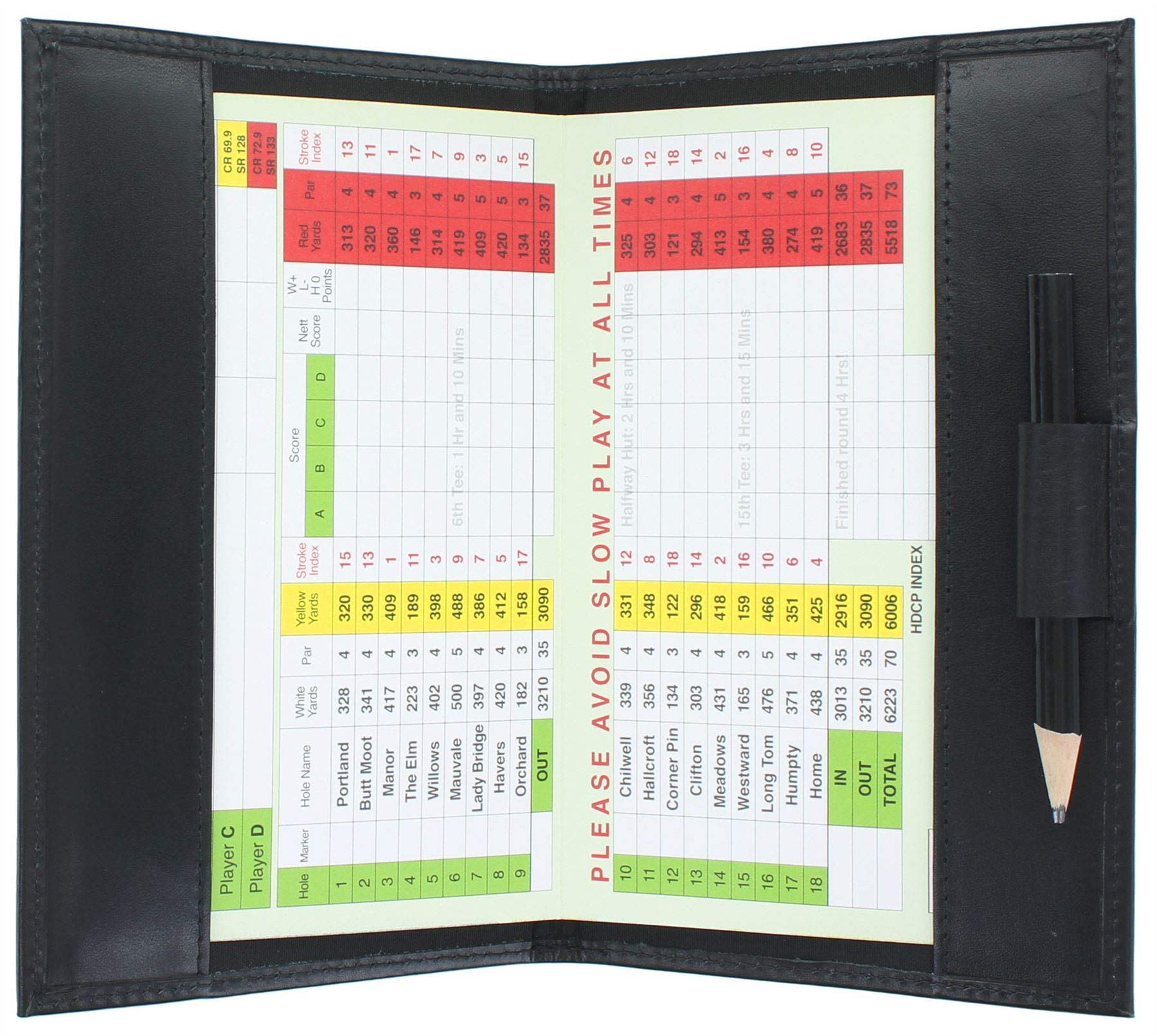 Mala Leather Toro Collection Golf Score Card Holder 2317 Black