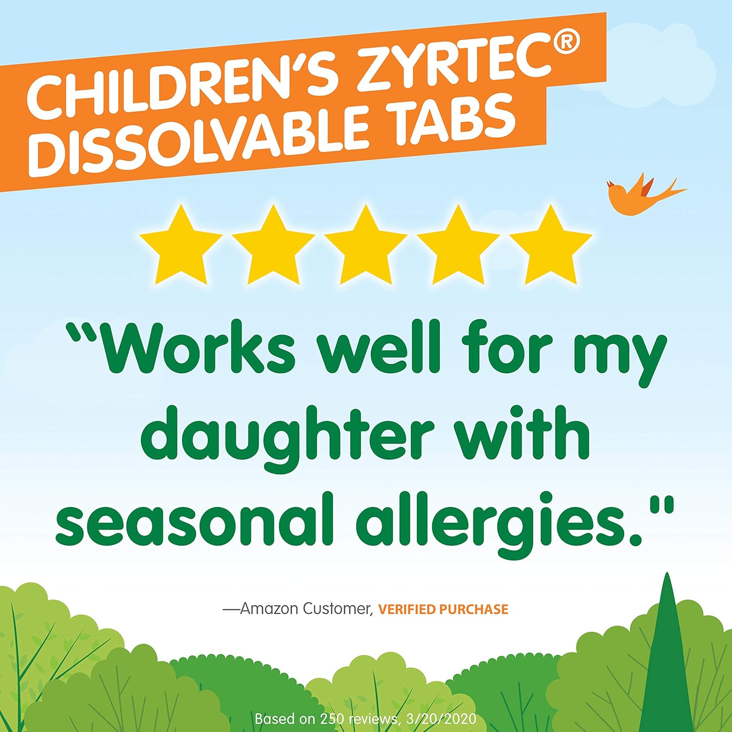 Children's Zyrtec 24 HR Dissolving Allergy Tablets, Cetirizine, Citrus Flavor, 24 ct: Health & Personal Care