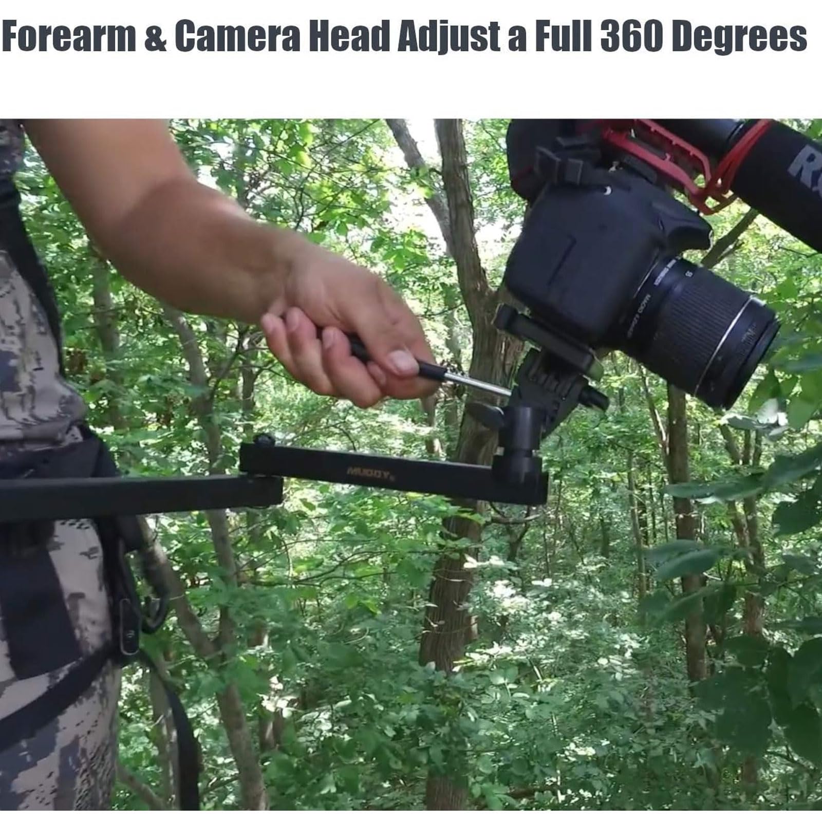 Muddy Basic Trail Camera Arm with Pan Head for Precision Game Cam Positioning