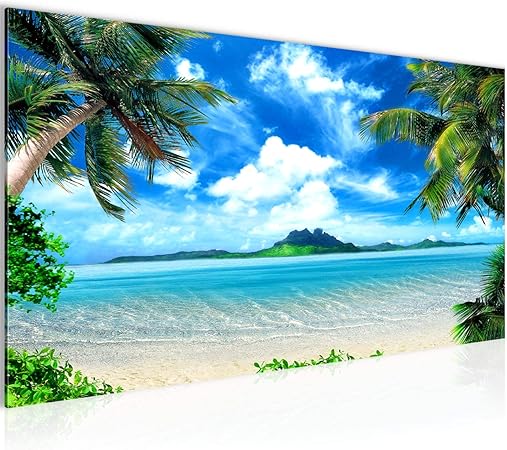 Tableau Decoration Murale Palmiers De Plage Xxl Impression Sur