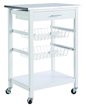 Demeyere 365072 - Mesa de Servicio para la Cocina (Acero Inoxidable), Color Blanco