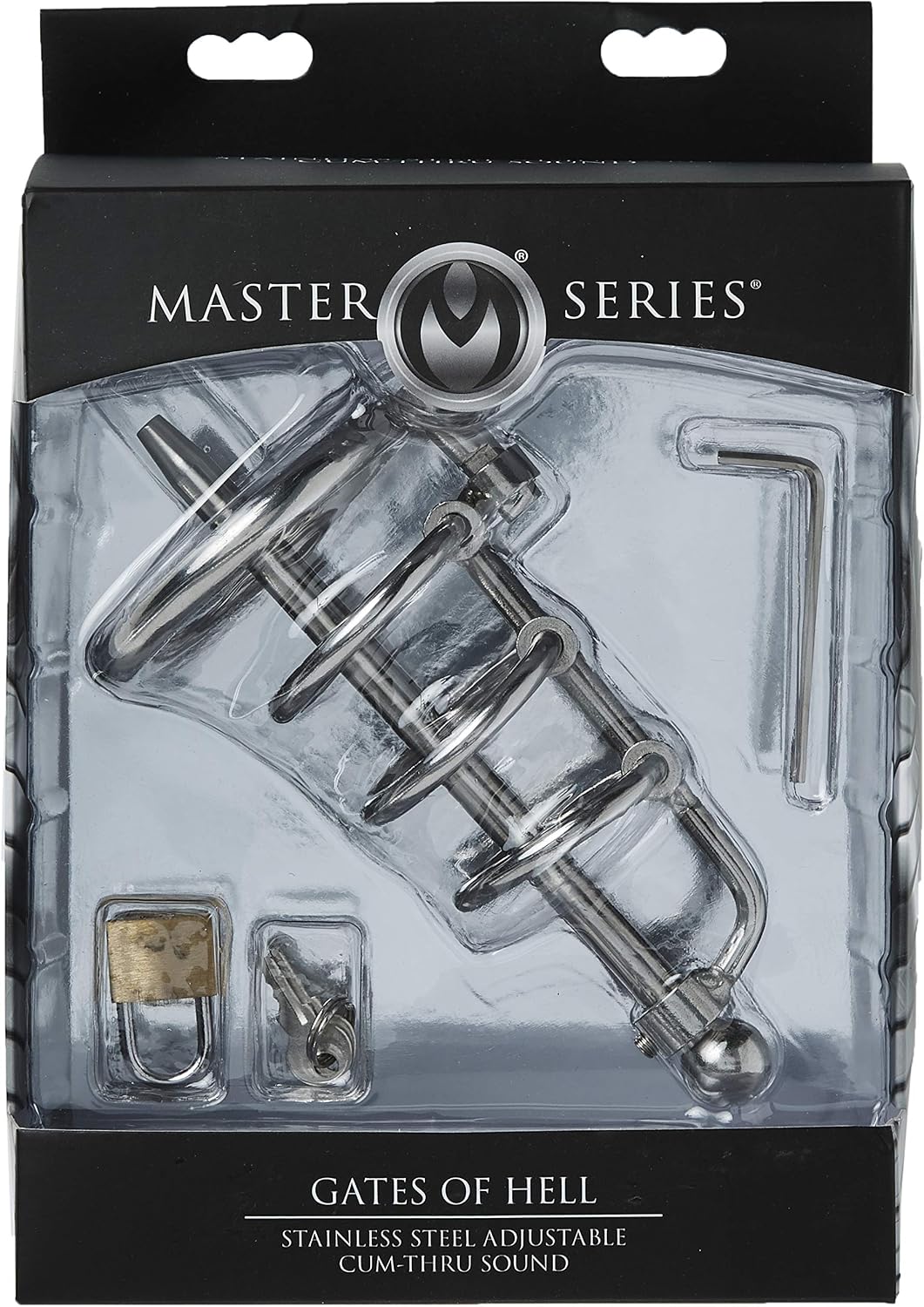 Stainless Steel Urethral Spreader CBT Chastity Cage, Grey - Image 5